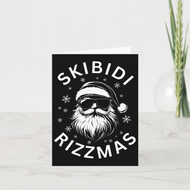 Skibidi Rizzmas Funny Santa Claus Christmas  Card (Front)