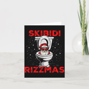 Skibidi Rizzmas Funny Santa Toilet White Elephant Card