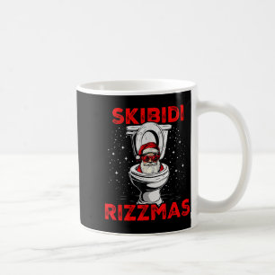 Skibidi Rizzmas Funny Santa Toilet White Elephant Coffee Mug