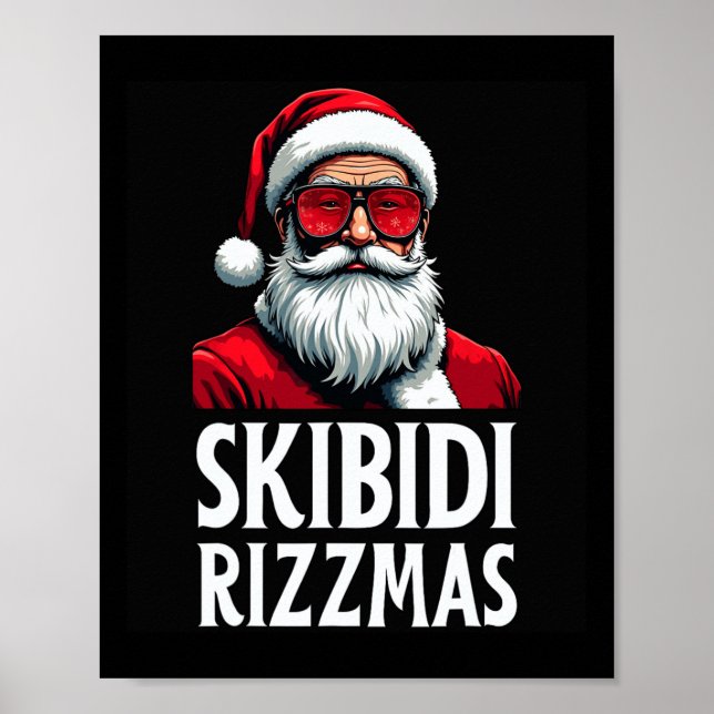Skibidi Rizzmas Merry Christmas Santa Claus Funny  Poster (Front)