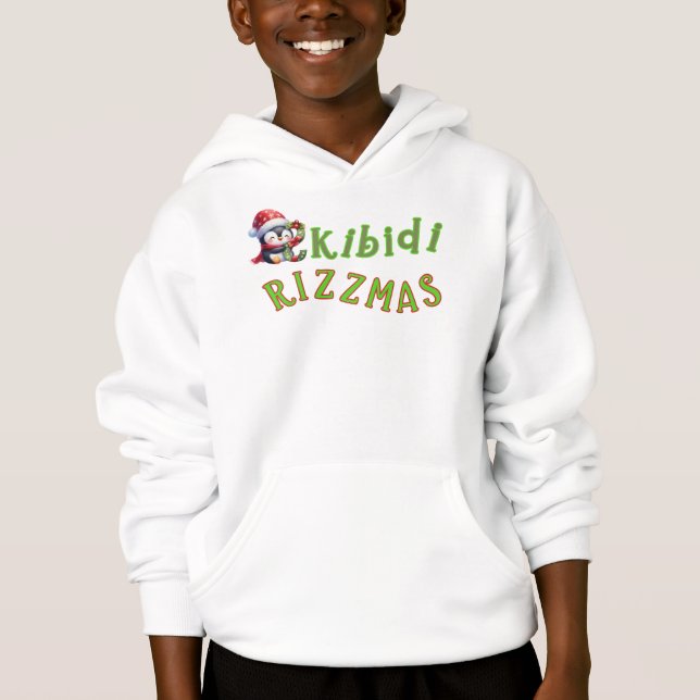 Skibidi Rizzmas Penguin Hoodie (Front)