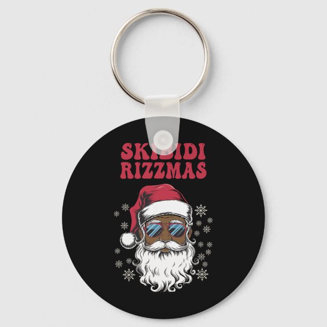 Skibidi Rizzmas Santa Claus Christmas Merry Rizz M Keychain (Front)