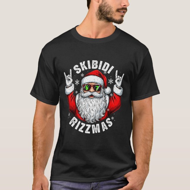 Skibidi Rizzmas Santa Sungles Funny Christmas Men  T-Shirt (Front)