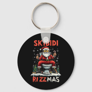 Skibidi Rizzmas Santa Toilet Funny Christmas Keychain