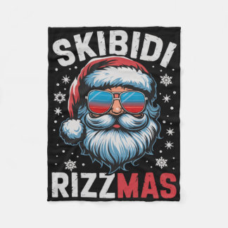 Skibidi Rizzmas Shirt Kids Men Women Christmas San Fleece Blanket