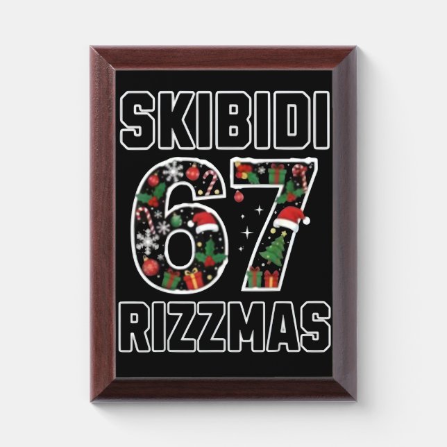 Skibidi Six Seven Rizzmas Funny Christmas 2025 Mem Award Plaque (Vertical)