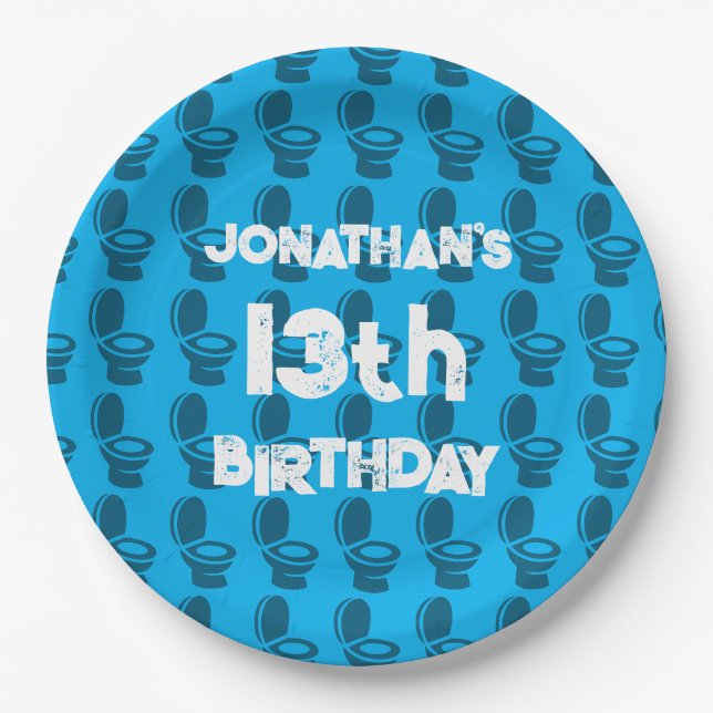 Skibidi Toilet Birthday Party Paper Plates (Front)