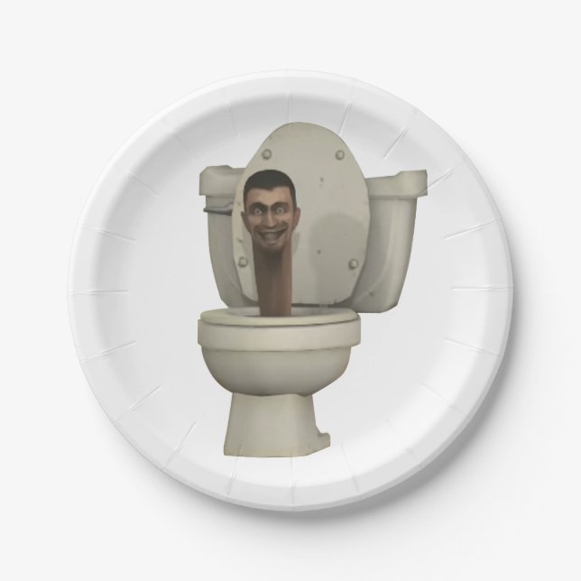 Skibidi toilet paper party plate disposable (Front)