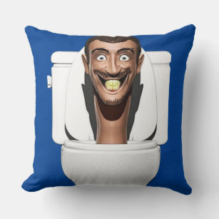 Skibidi Toilet Throw Pillows Customizable 