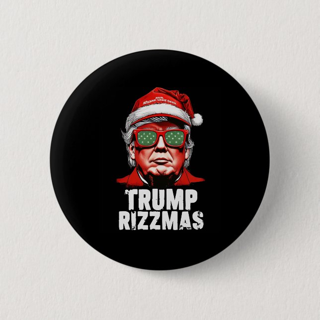 Skibidi Trump Rizzmas Christmas Rizz Santa Claus C Button (Front)