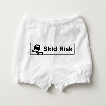 Skid Risk Funny Underwear Baby Bloomer by Melmo_666 at Zazzle