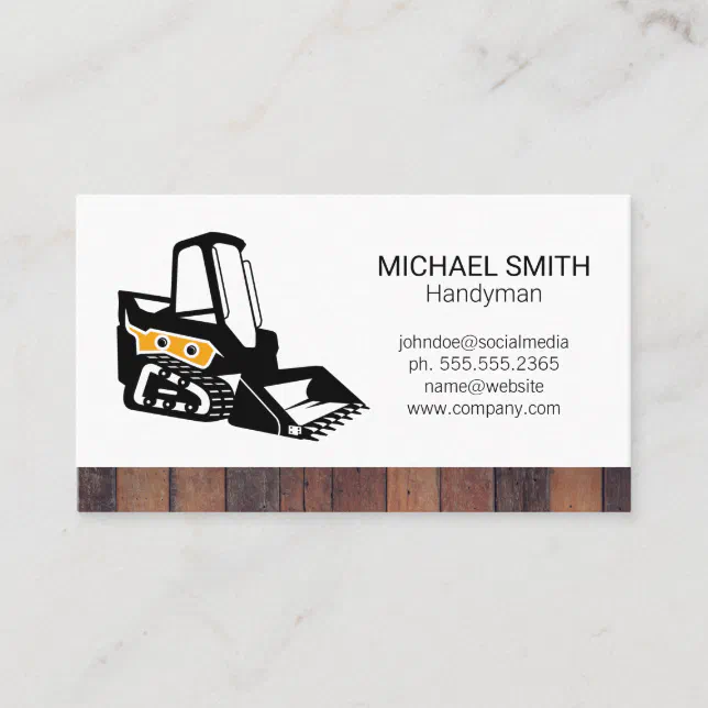 Skid Steer | Construction Builder Business Card | Zazzle