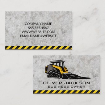 Skid Steer | Construction Business Card | Zazzle