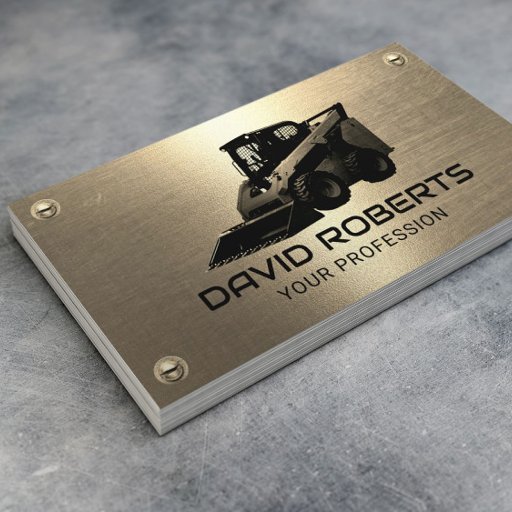 Customizable Skid Steer Construction Equipment Operator Gold Business Card