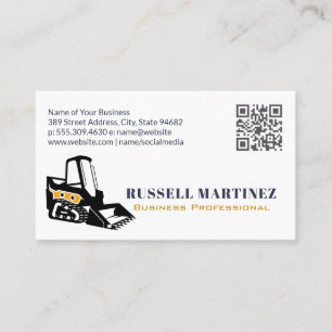Skid Steer Construction QR Code Business Card
