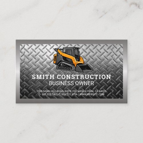 Skid Steer  Construction  Steel Business Card