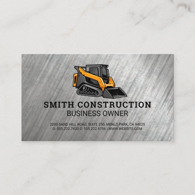 Skid Steer | Construction Vehicle | Builder Business Card (Front)