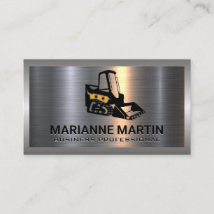 Skid Steer Construction Vehicle Metallic Business Card