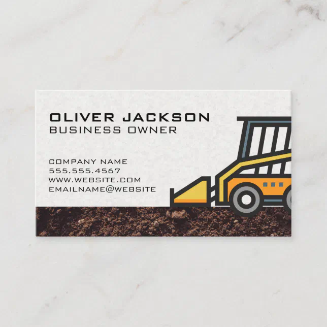 Skid Steer Loader | Bulldozer | Dirt Business Card | Zazzle