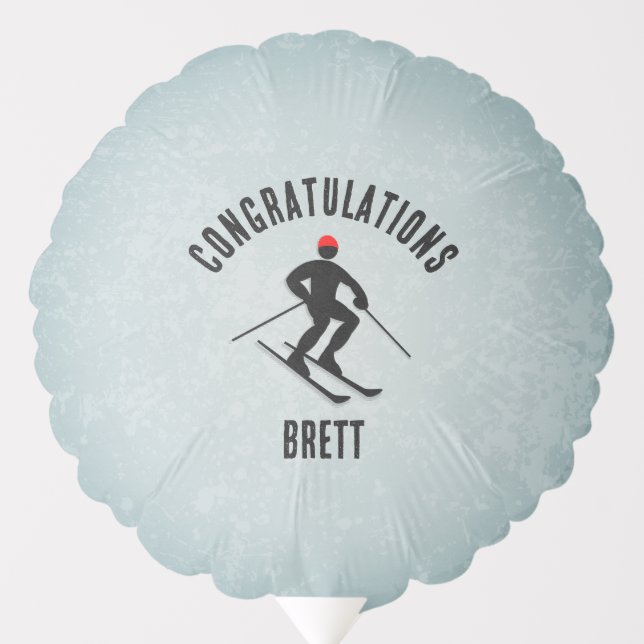 Skier Achievement or Fun Party - Congratulate Men Balloon (Front)