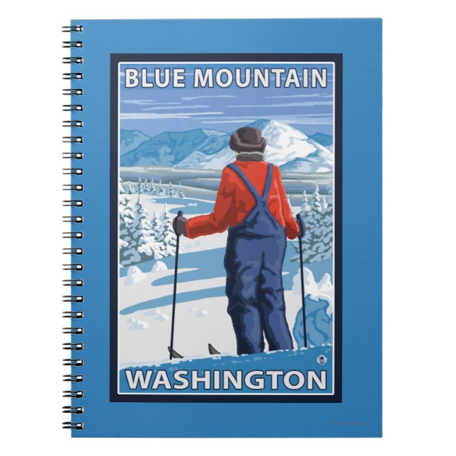Skier Admiring - Blue Mountain, Washington Notebook (Front)