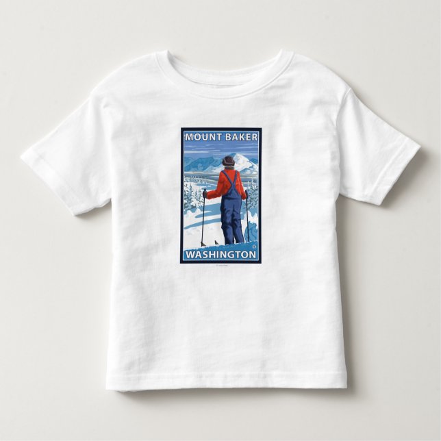 Skier Admiring - Mount Baker, Washington Toddler T-shirt (Front)