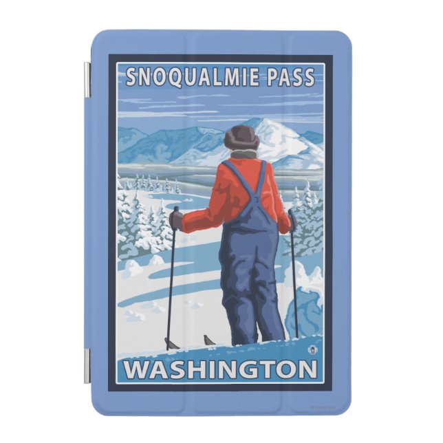 Skier Admiring - Snoqualmie Pass, Washington iPad Mini Cover (Front)