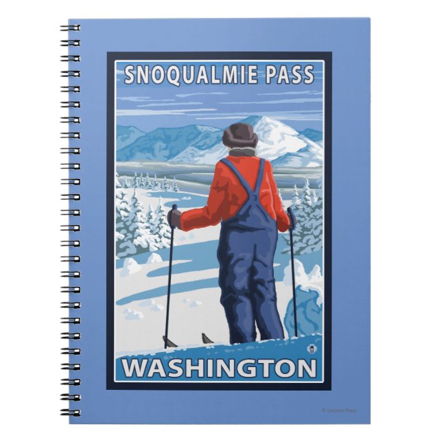 Skier Admiring - Snoqualmie Pass, Washington Notebook (Front)