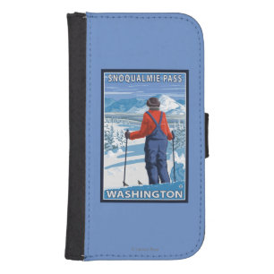 Skier Admiring - Snoqualmie Pass, Washington Phone Wallet