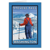 Skier Admiring - Stevens Pass, Washington (Front)