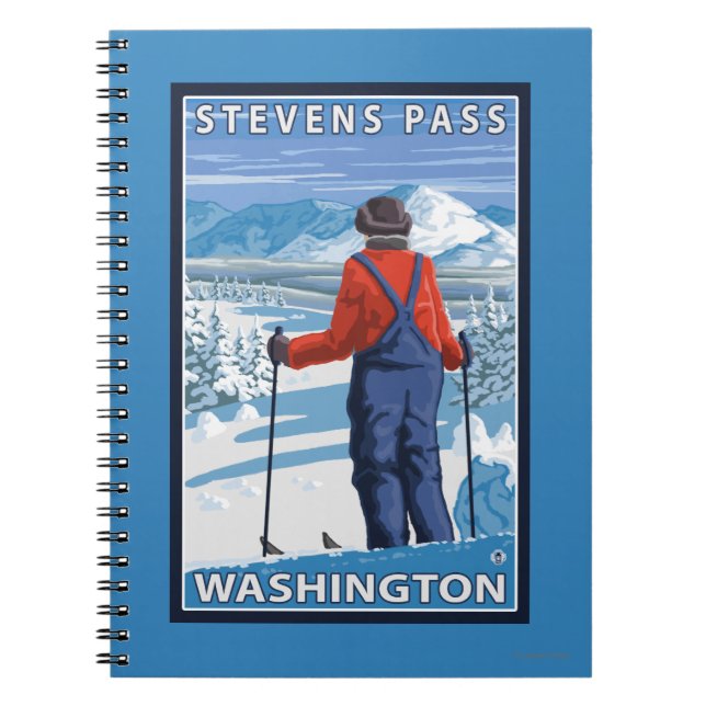 Skier Admiring - Stevens Pass, Washington Notebook (Front)