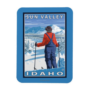 Skier Admiring - Sun Valley, Idaho Magnet