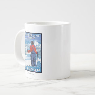 Skier Admiring - Timberline Lodge, Oregon Giant Coffee Mug