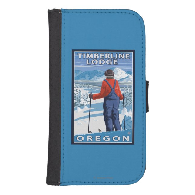 Skier Admiring - Timberline Lodge, Oregon Samsung Galaxy Wallet Case (Front)