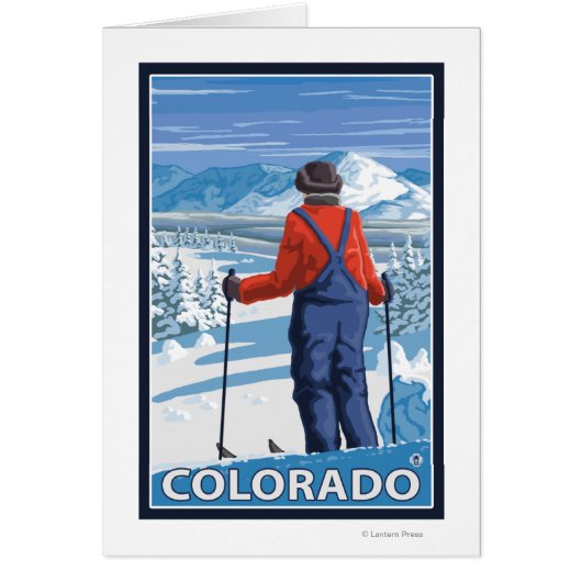 Skier AdmiringColorado Cards (Front)