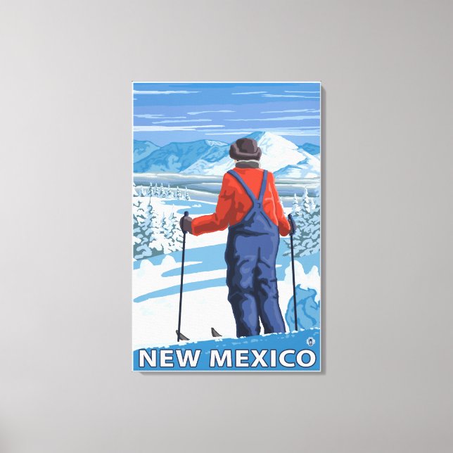 Skier AdmiringNew Mexico Canvas Print (Front)
