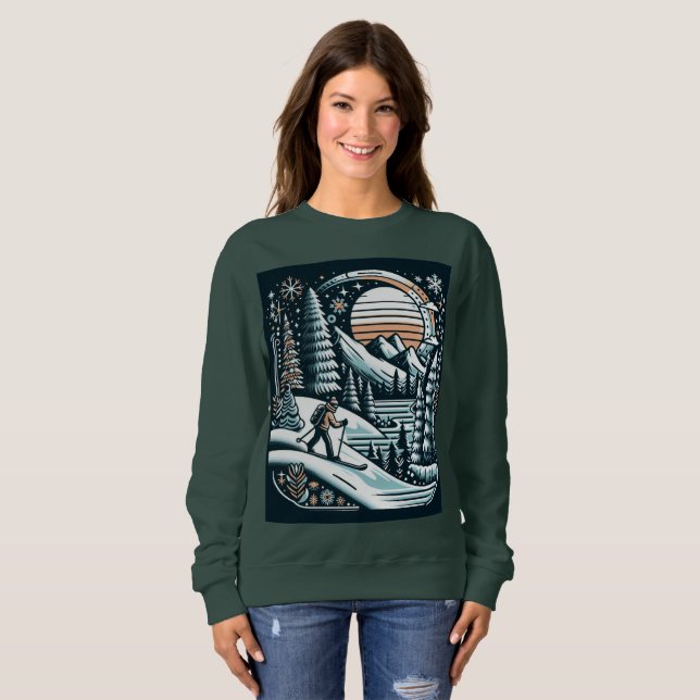 Skier and Winter Sweatshirt (Front Full)