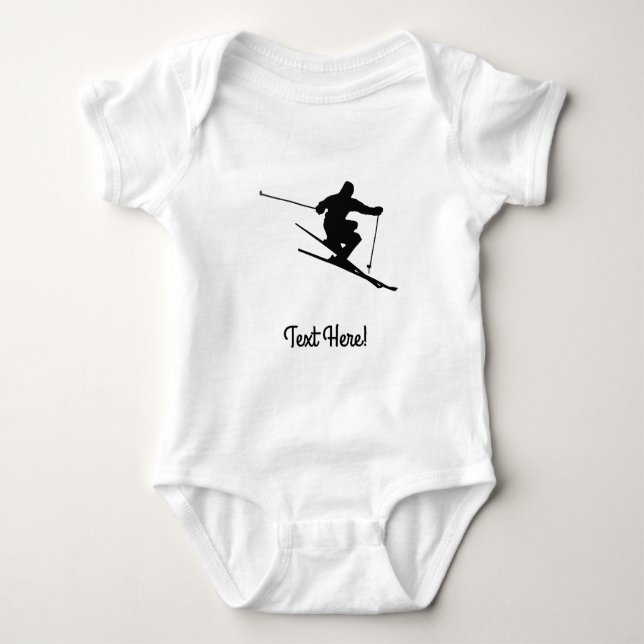 Skier Baby Bodysuit (Front)