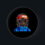 Skier Black And Tan Coonhound Snowboarding Pocket  Button<br><div class="desc">Skier Black And Tan Coonhound Snowboarding Pocket</div>
