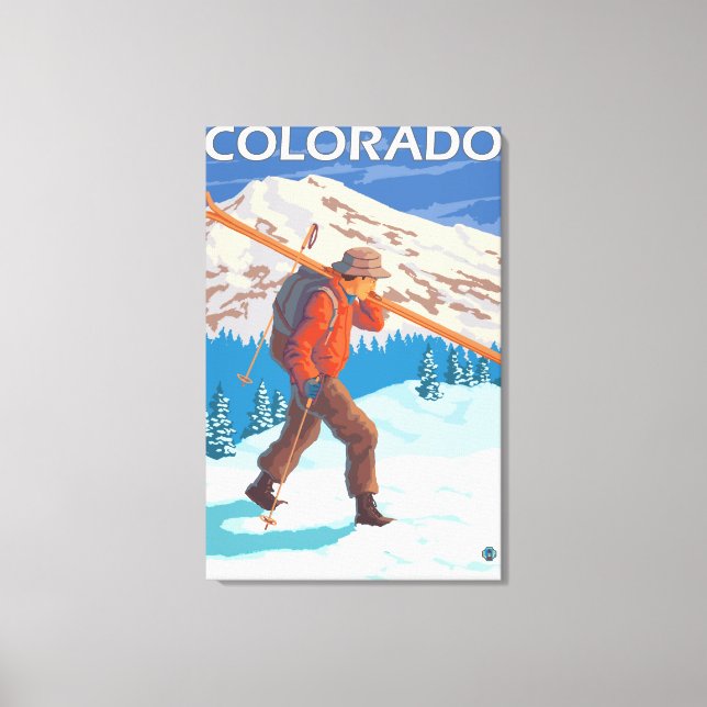 Skier Carrying SkisColorado Canvas Print (Front)