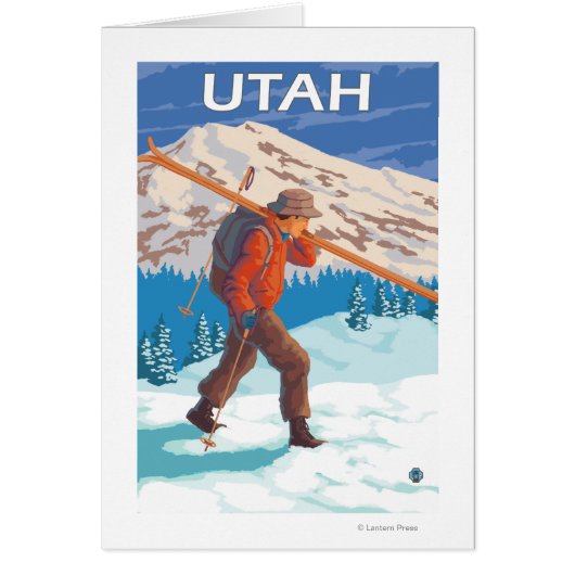 Skier Carrying SkisUtah Cards (Front)