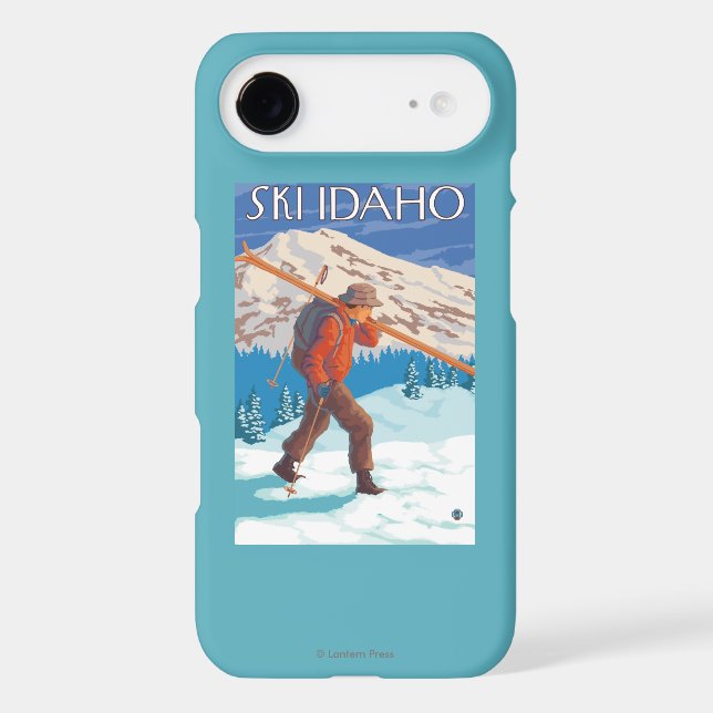 Skier Carrying Snow Skis - Idaho Case-Mate iPhone Case (Back)
