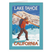 Skier Carrying Snow Skis - Lake Tahoe, Californi (Front)