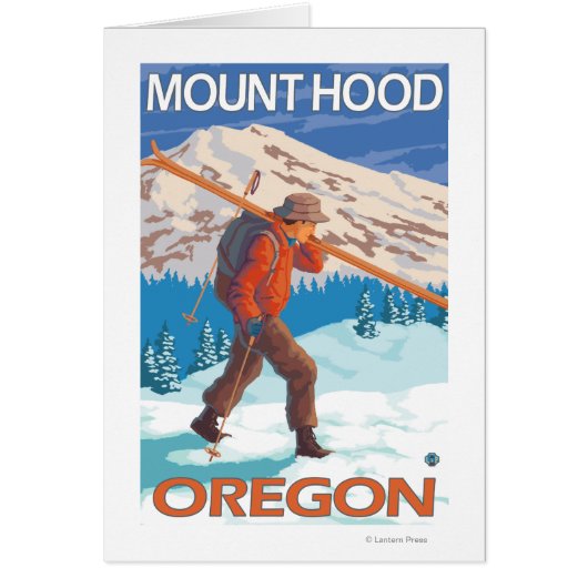 Skier Carrying Snow Skis - Mount Hood, OR (Front)