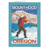 Skier Carrying Snow Skis - Mount Hood, OR (Front)