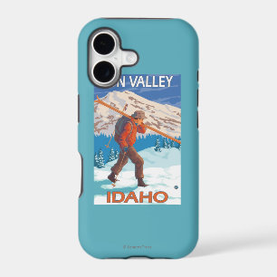 Skier Carrying Snow Skis- Vintage Travel 2 iPhone 17 Case