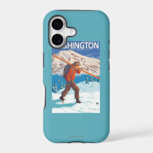 Skier Carrying Snow Skis - Washington iPhone 17 Case
