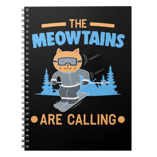 Skier Cat Funny Ski Cat Lover Notebook