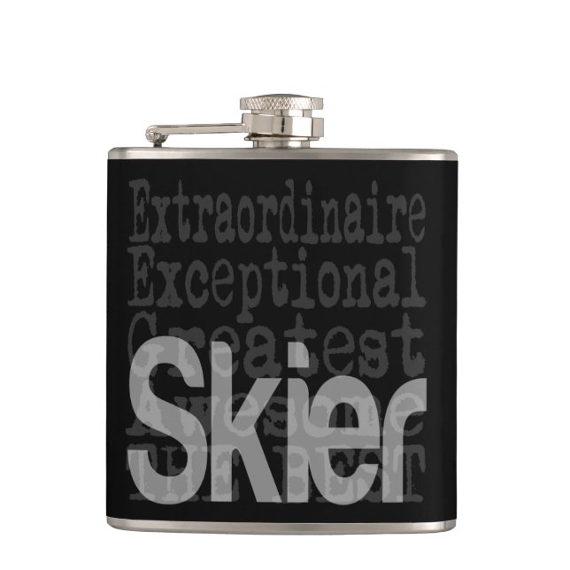 Skier Extraordinaire Flask (Front)