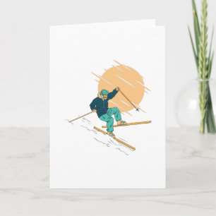 Skier falling card